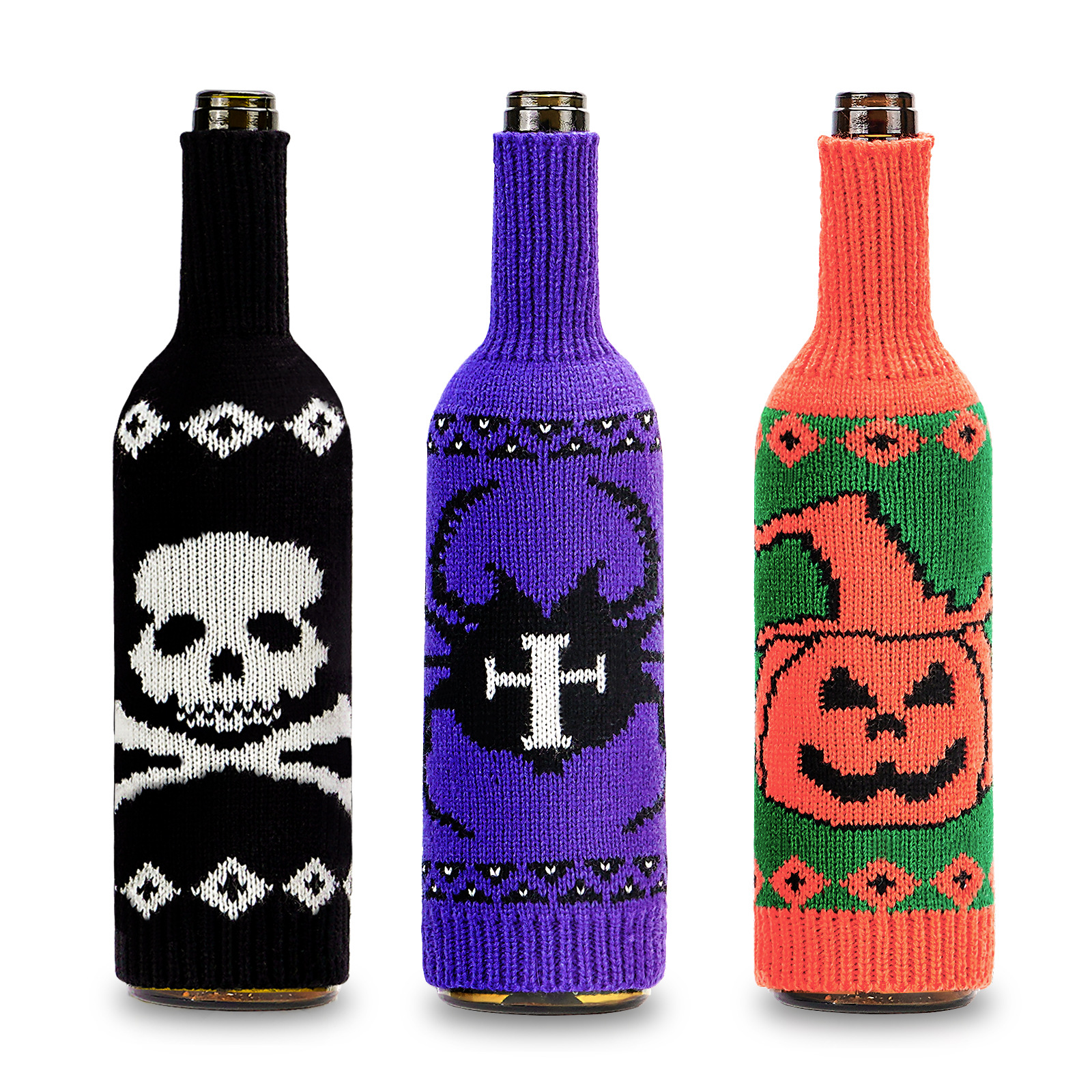 Halloween  Kniited Wine Bottle Cover 11.8 Inch