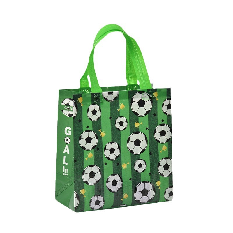 Laminated Non Woven Tote Bags with soccer printing