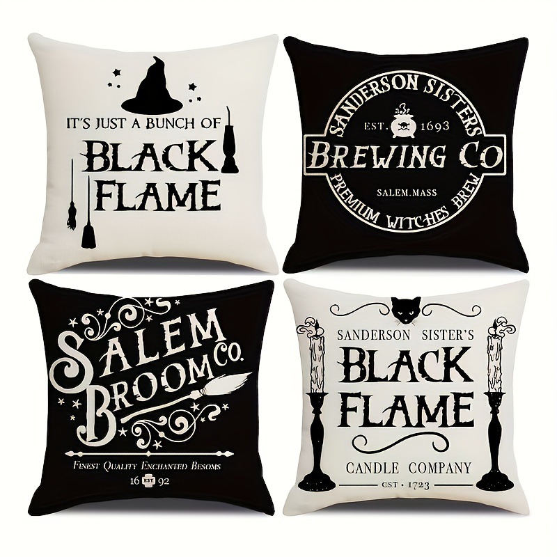 Halloween Decor Hocus Pocus Farmhouse Saying Pillow Covers