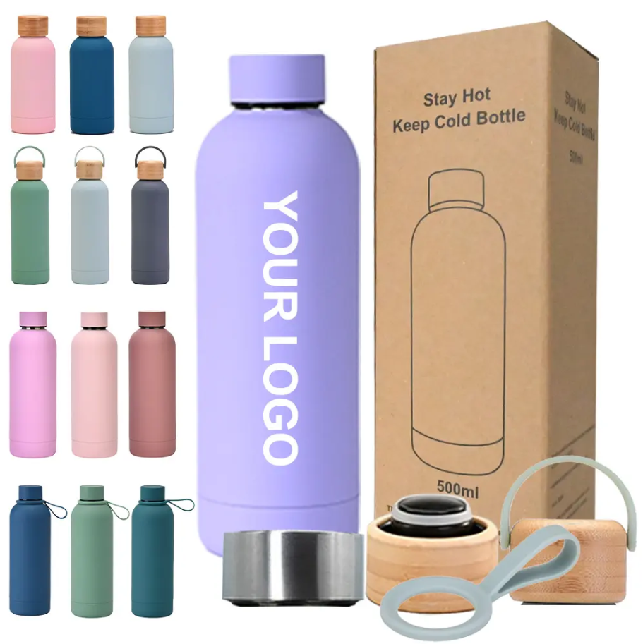 Custom Print 500Ml Double Wall Insulated   Small Mouth Stainless Steel Water Bottle
