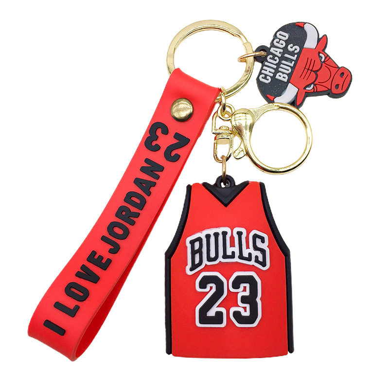 Basketball Jersey Keychain with Team Charm