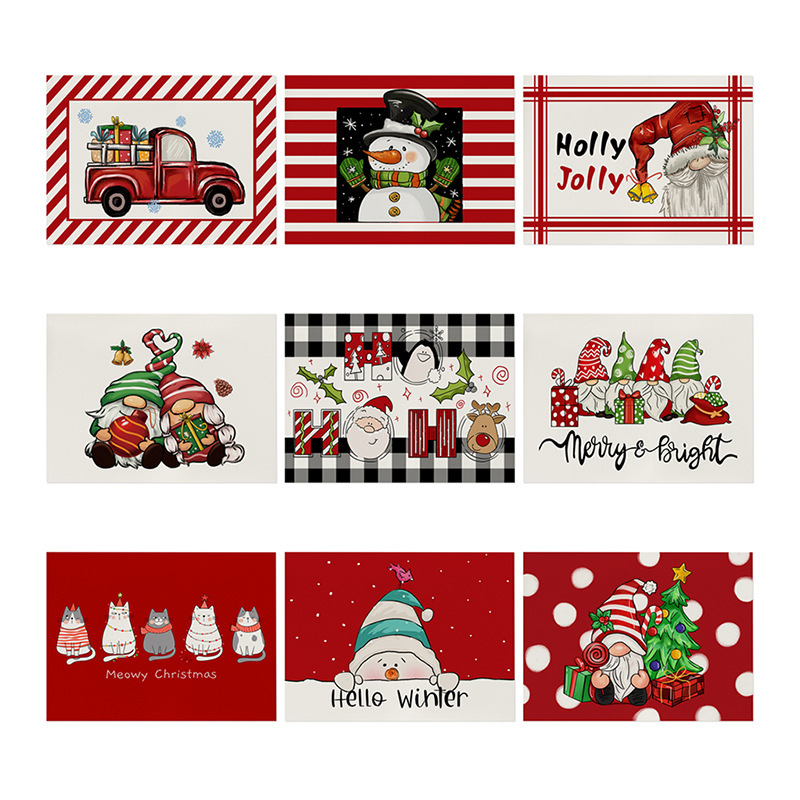 Heat Insulation Washable Table Mats for Christmas Decoration