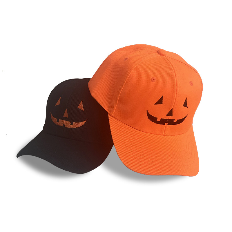 Halloween Unisex Pumpkin Face Hat Embroidery Cap