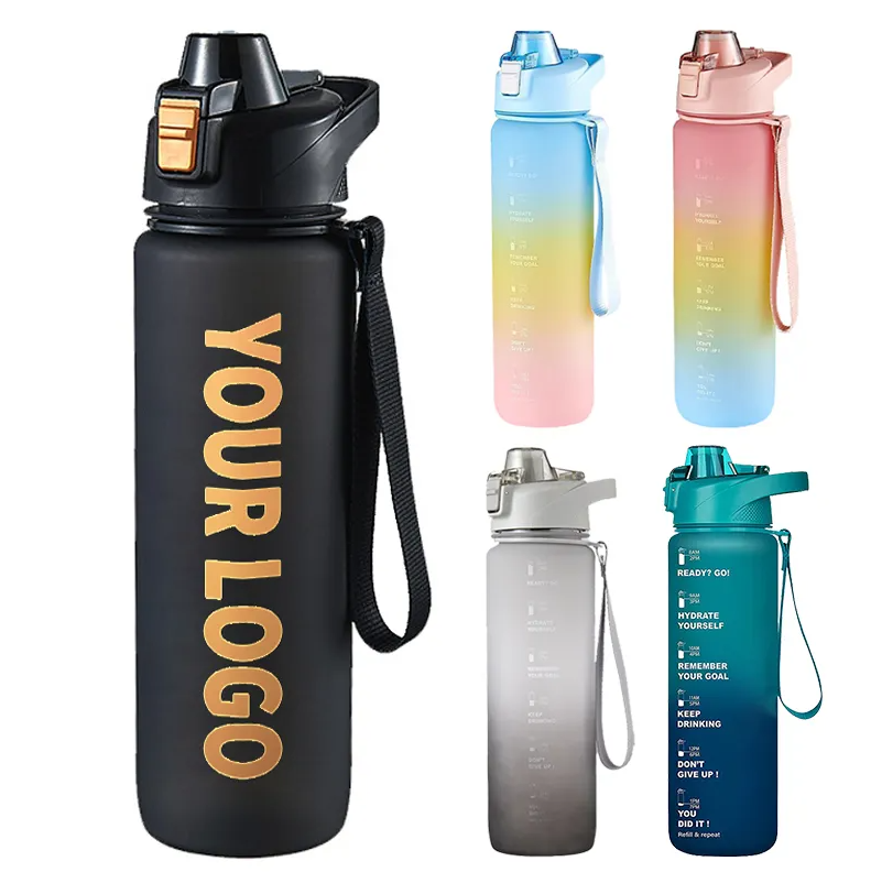 Custom Logo Large capacity plastic outdoor Sports Gym travel bottle
