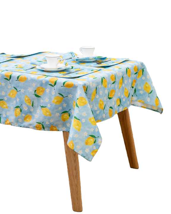 Handmade Table Cloth Wholesale Luxury Custom Lemon Printed Table Cloth