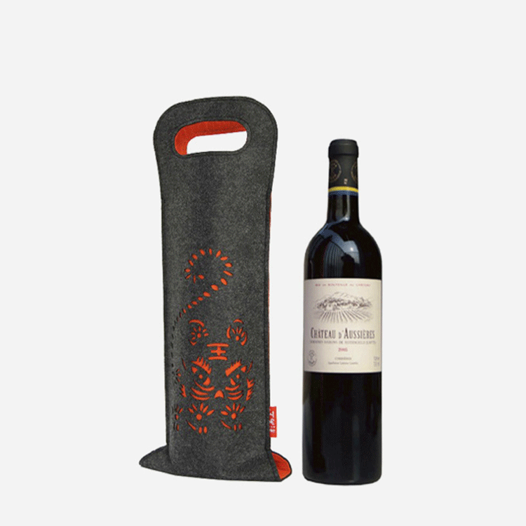 Felt Wine Carrier Tote Bag with Handle for Wedding