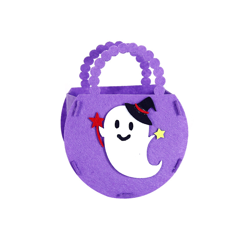 Kids Pumpkin Felt Candy Bags Trick or Treat Halloween Party Decoration Event