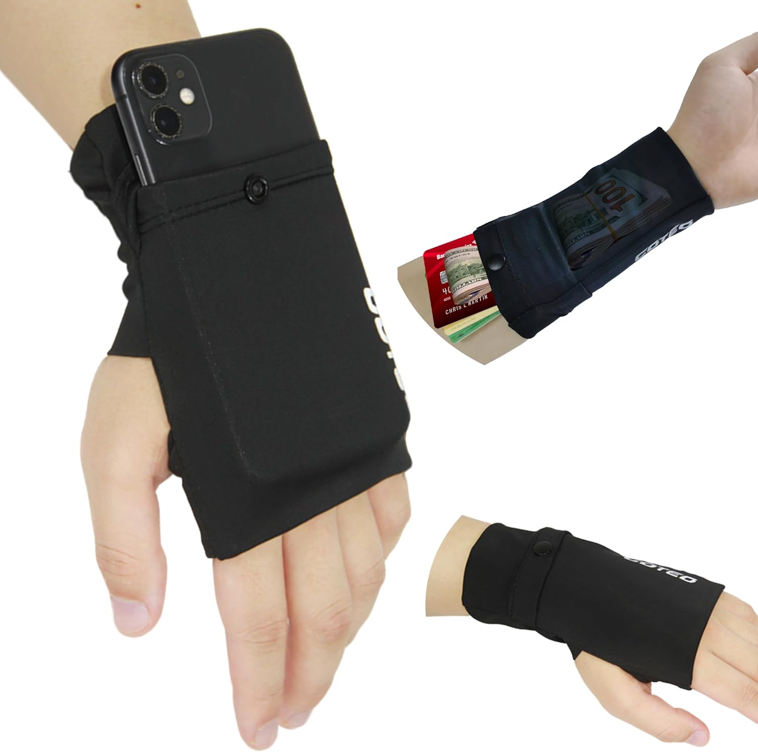 Wrist Wallet Wristband Pouch Bag Cell Phone Holder for Running
