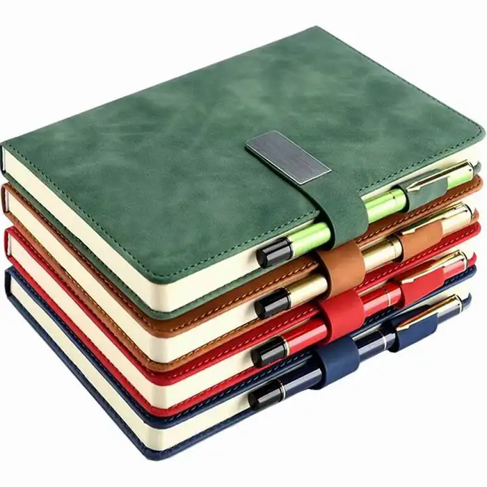 Customized Logo A5 Diary Notebook with Pen Feel Good PU Notebook