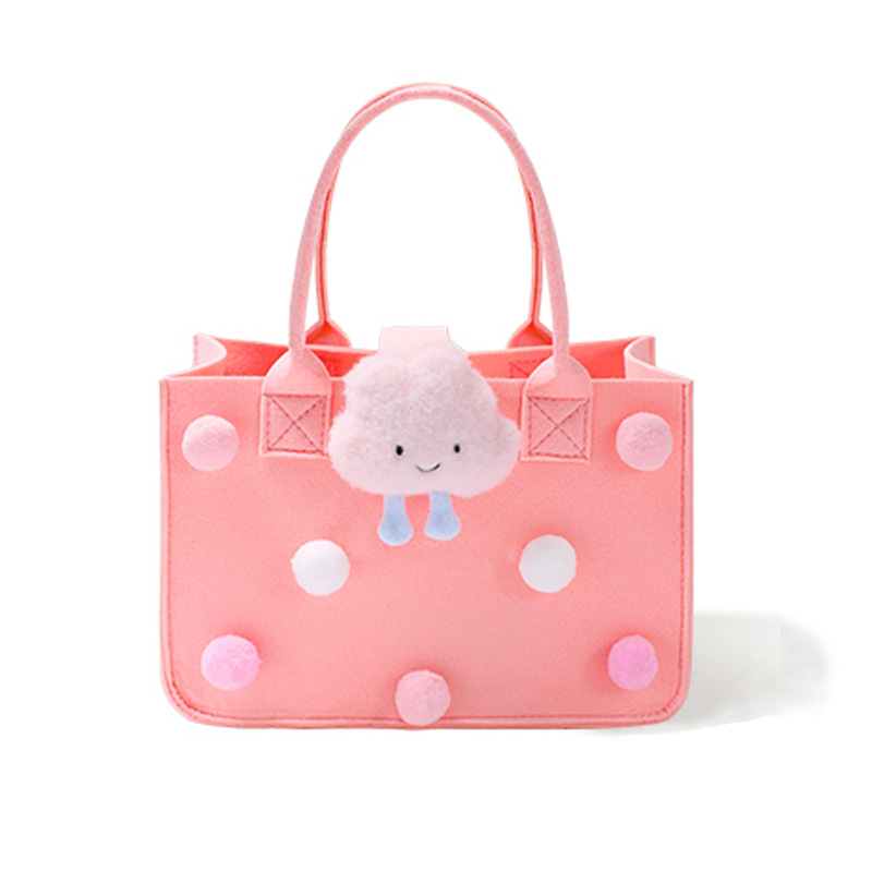 Large Capacity Storage Bag Cute Felt Handbag