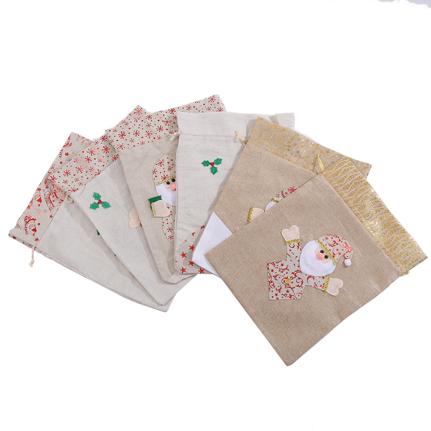 Drawstring Christmas Gift Bags, Christmas Wrapping, Present Bags