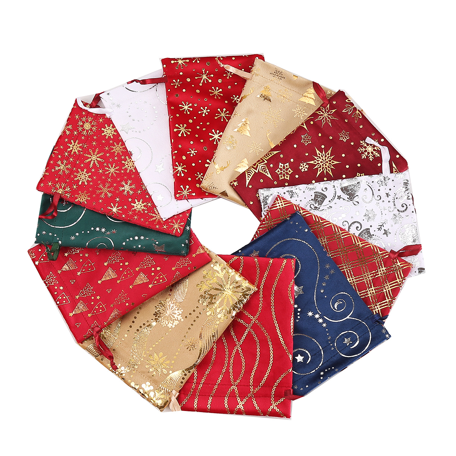 Christmas Bags Velvet Drawstring Bags Bulk Santa Gift Bags